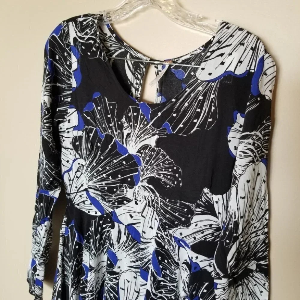Free People First Kiss Maxi Dress Blue Black S - Picture 14 of 14